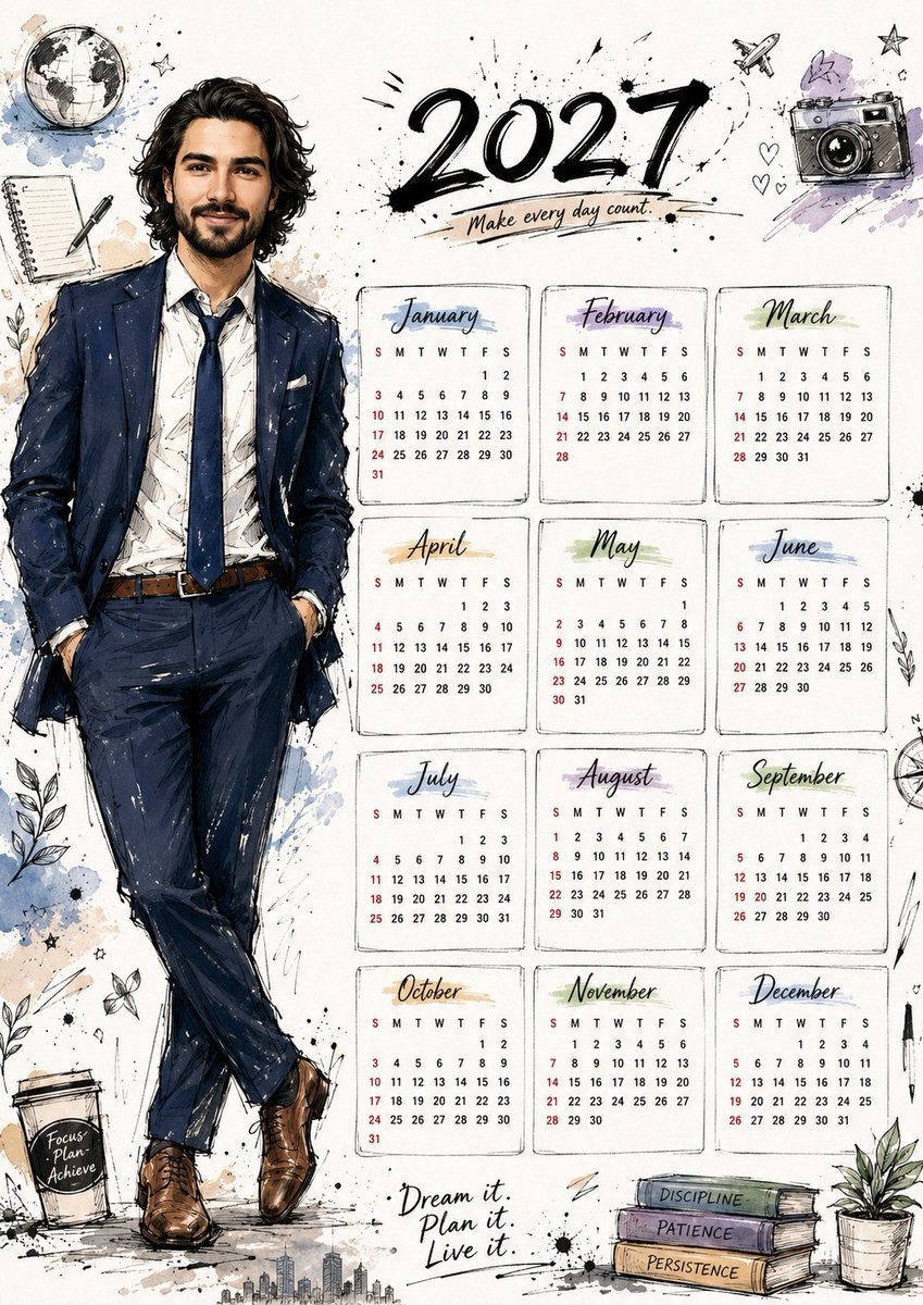 Hand Drawn Doodle Calendar Illustration