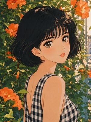 Retro 80s Anime Shoujo Portrait