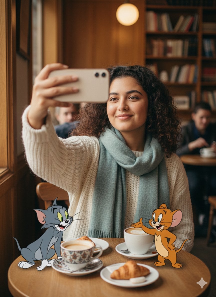Photorealistic Selfie with Cartoon Crossover