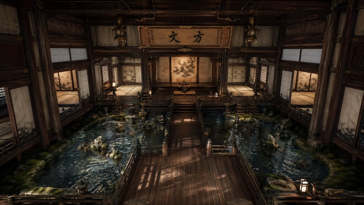 Cinematic Japanese Temple Hall