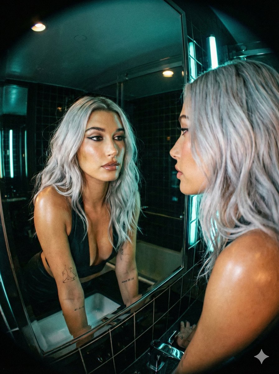 Neon Noir Wide-Angle Cinematic Portrait Prompt in JSON
