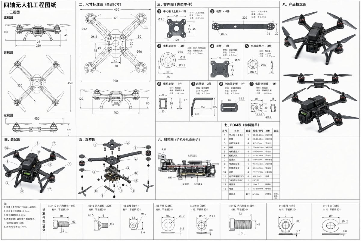 Technical Drone Engineering Blueprint