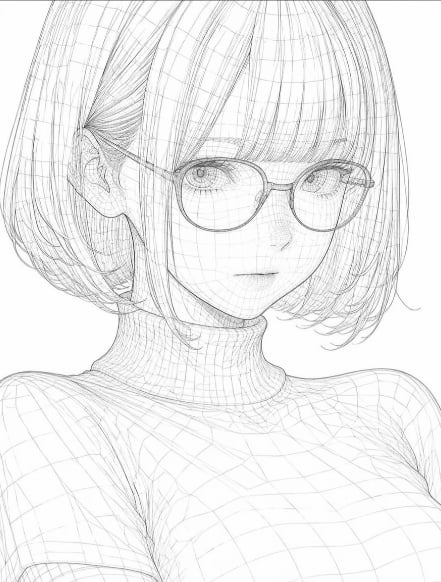 Wireframe Censored Portrait