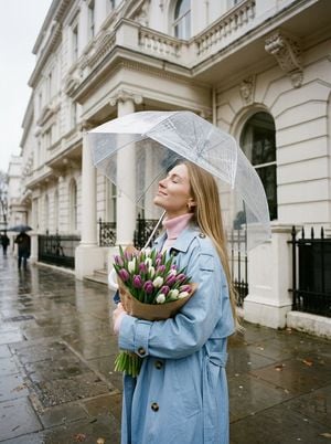Romantic Rainy City Moment