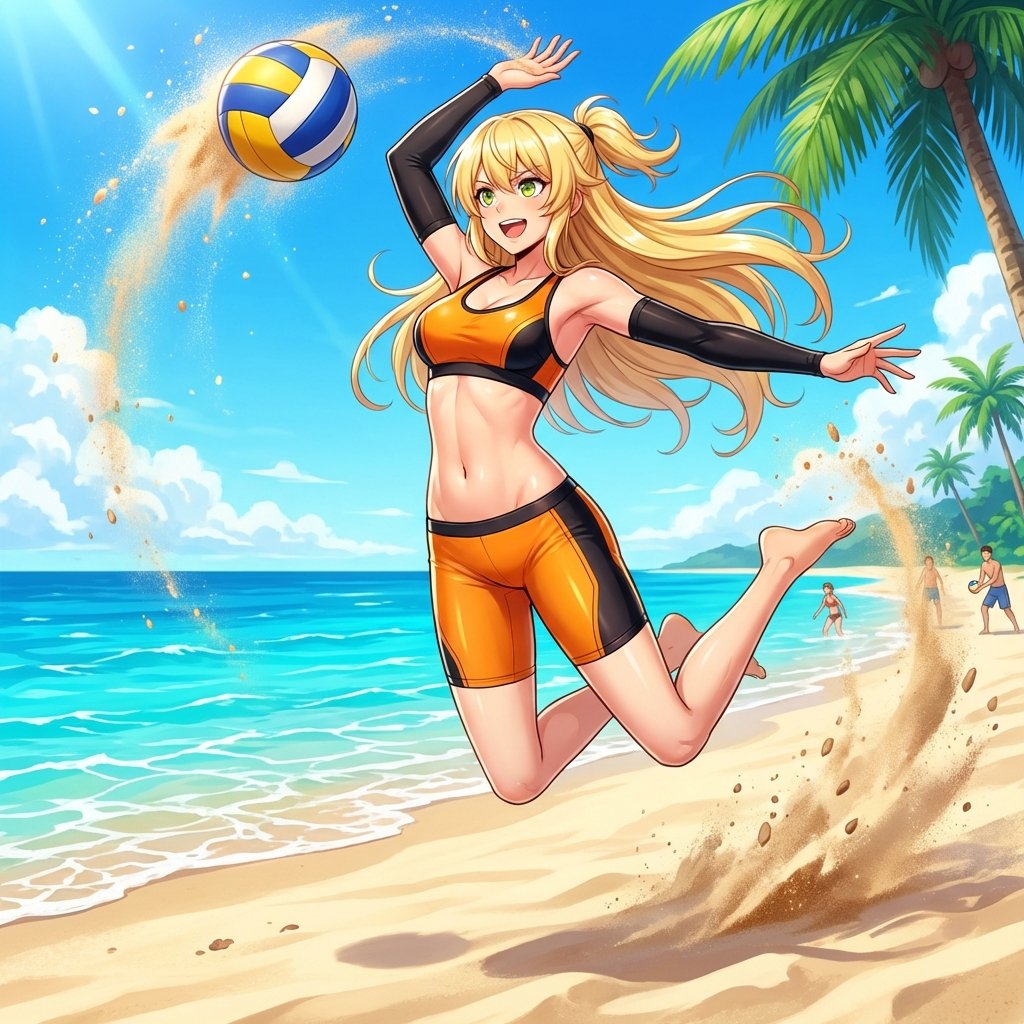 Prompt for Converting Subject into a Beach Volleyball Player