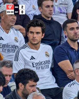 Realistic Real Madrid Football Stadium Fan Portrait