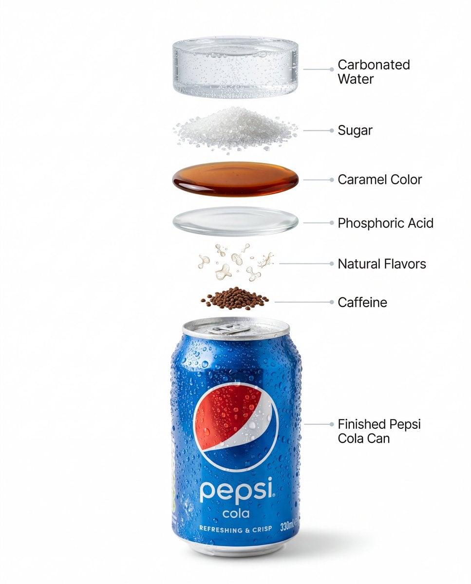 Hyper-Realistic Product Photography and Infographic Prompts for Pepsi