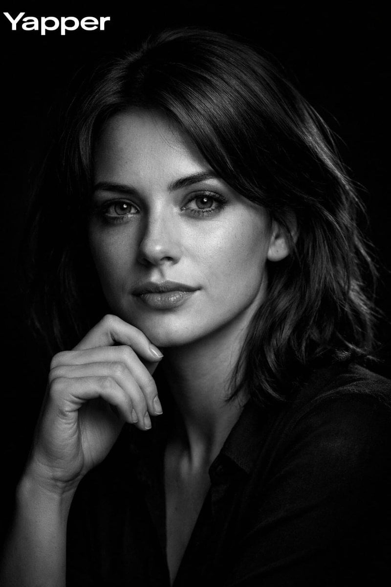 High-Contrast Black-and-White Cinematic Portrait