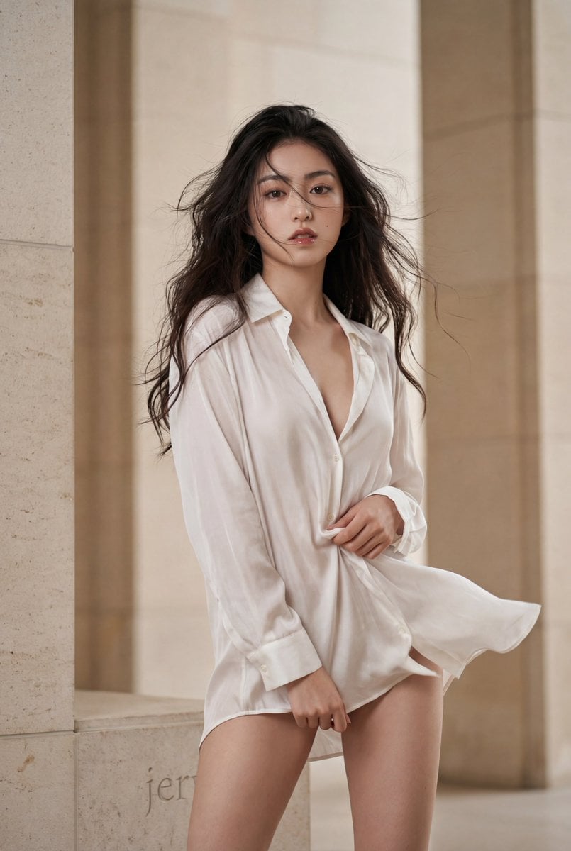 Oversized Shirt Fashion Editorial Prompt