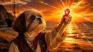 Shih Tzu Ruby Treasure Sunset