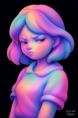 Iridescent Abstract Girl Portrait