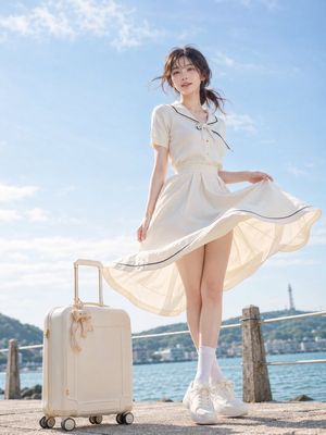 Japanese Seaside Travel Portrait