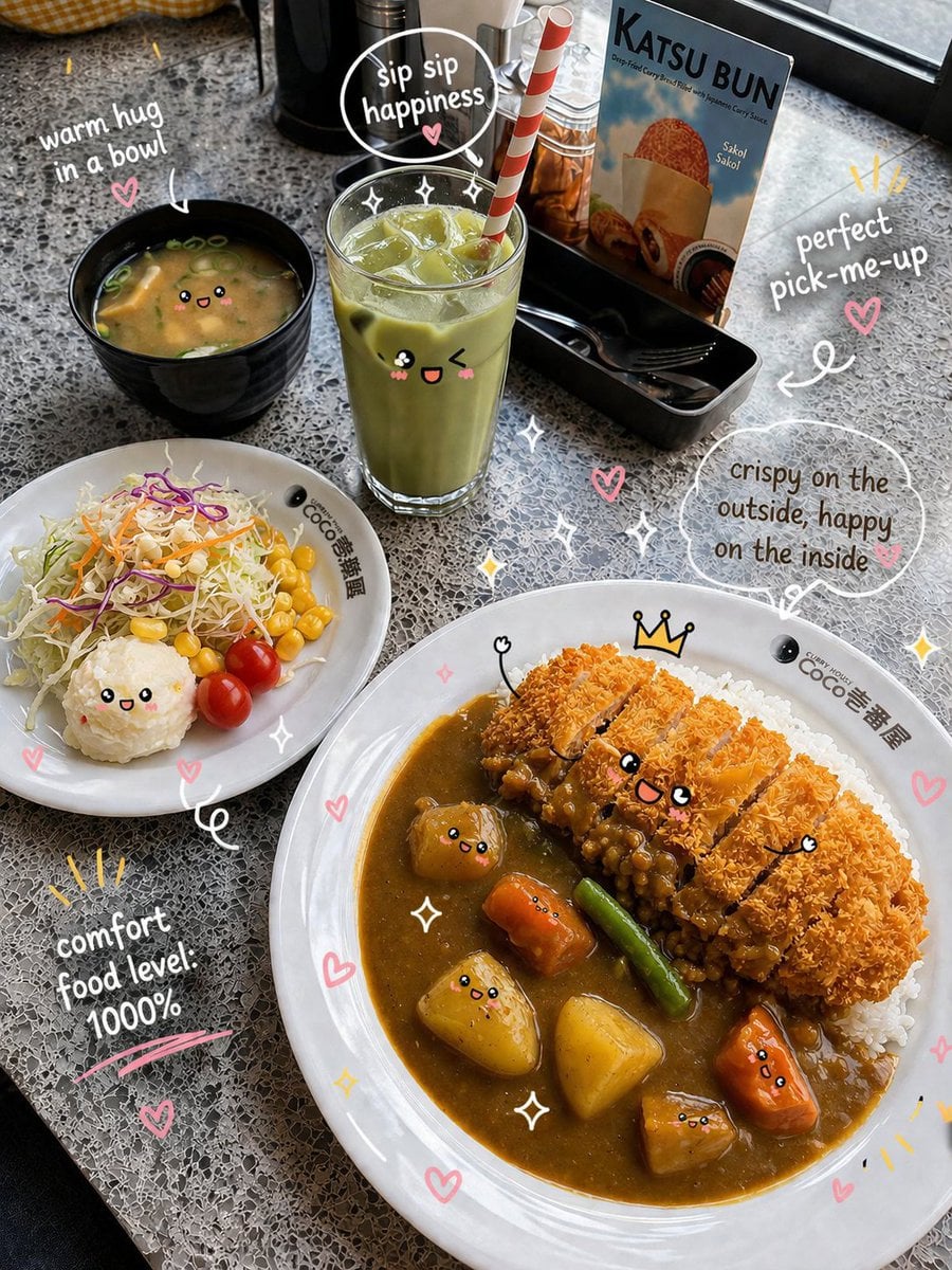 Kawaii Katsu Curry Food Photography