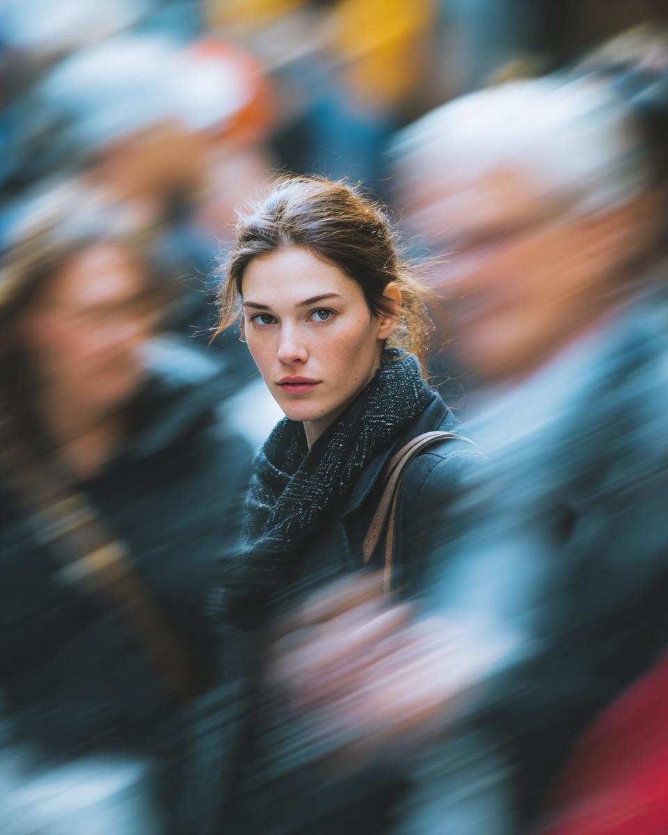 Cinematic Street Portrait with Motion Blur Effect