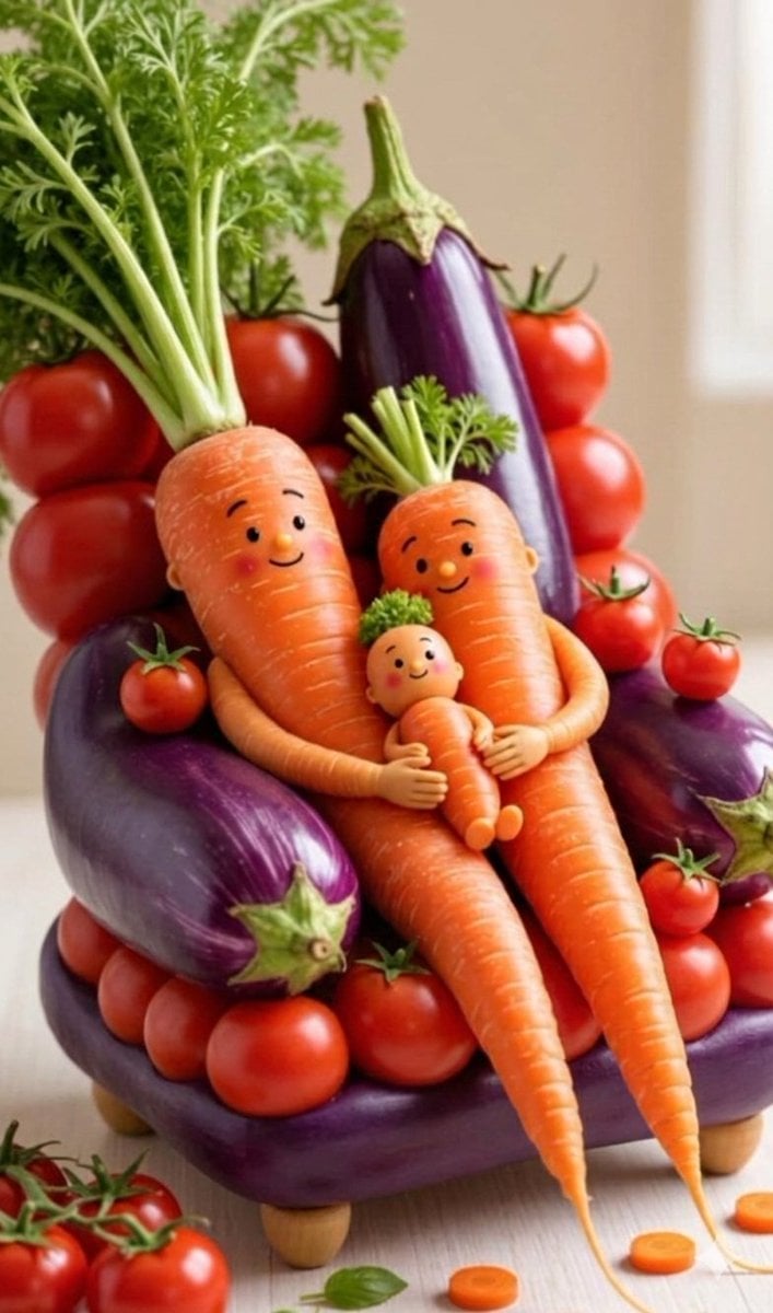 Kawaii Vegetable Food Sculptures