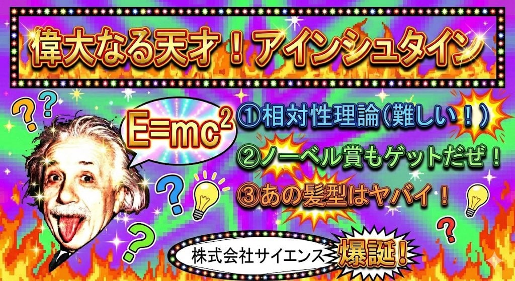 Ugly slide introducing Einstein