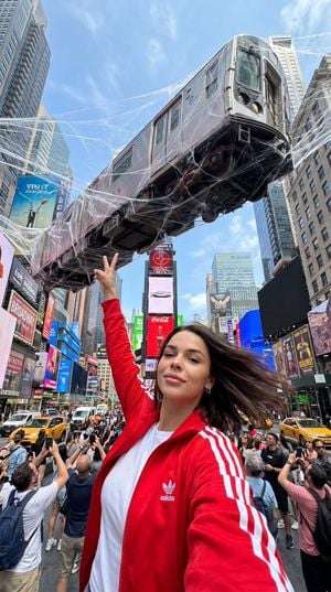 Surreal Times Square Selfie