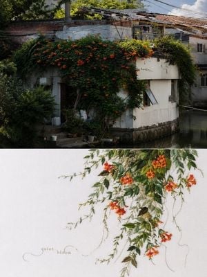 Chinese Embroidery Art Poster
