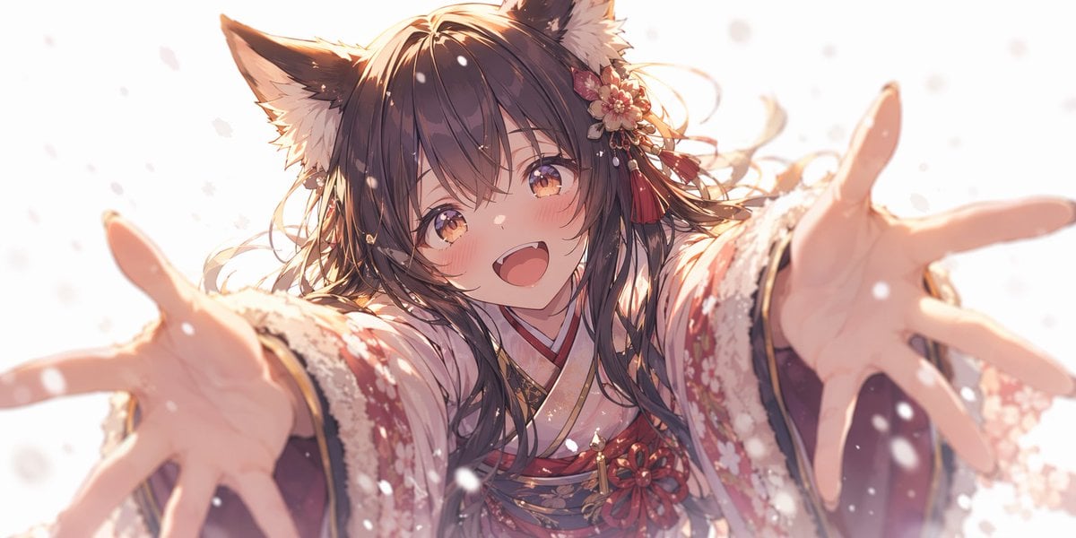 Anime Fox Girl Reaching for a Hug
