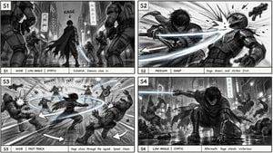 Cyberpunk Sword Fight Storyboard