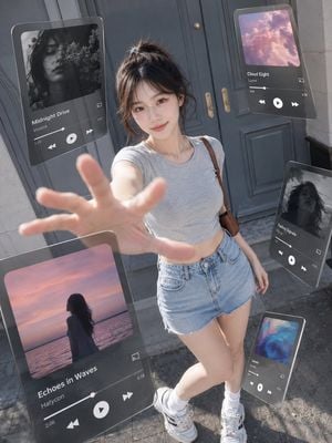Floating Music UI Street Portrait