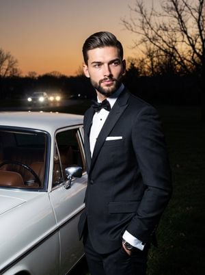 Old-Money Tuxedo Night Portrait