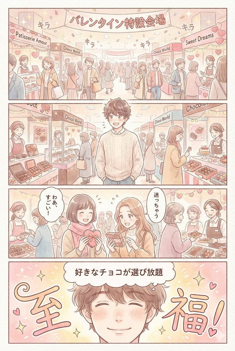 Valentine's Chocolate Shopping Manga Panel Generation