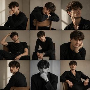 Minimalist Studio Fashion Portrait Grid