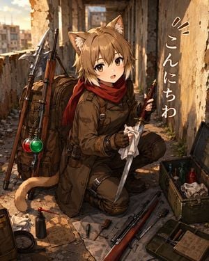Cat-Eared Adventurer Gear Maintenance