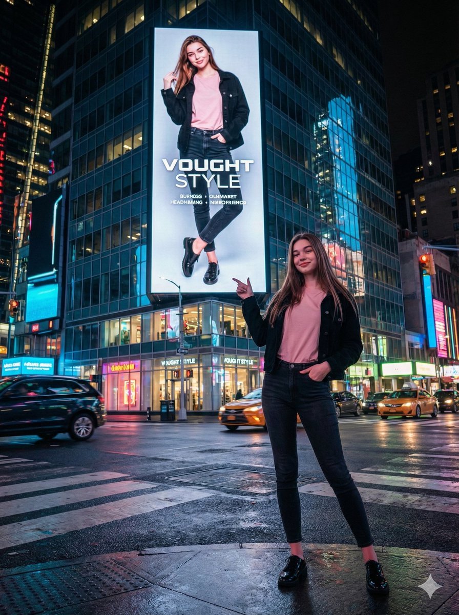 Cinematic Urban Night Scene with Digital Billboard