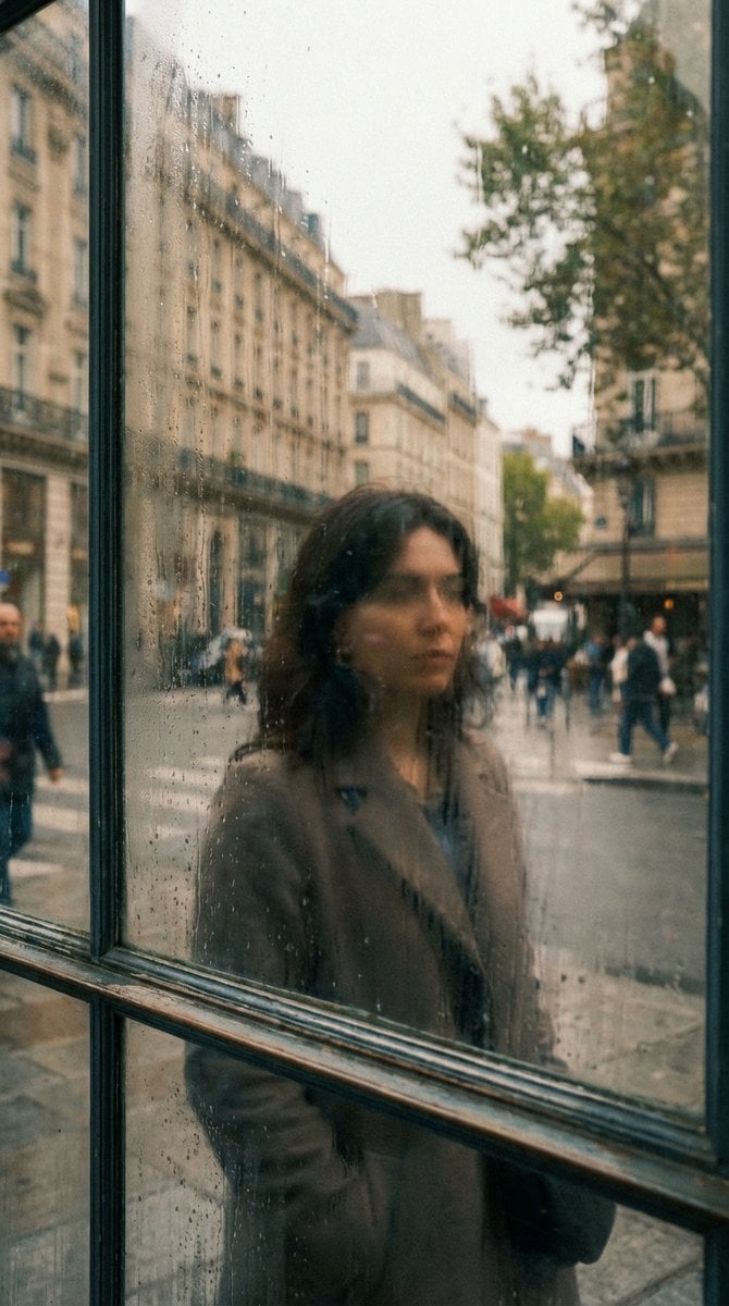 Layered Reflection in Glass Window