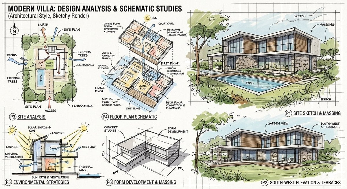 Prompt for a modern villa layout