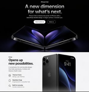 Apple-Style iPhone Fold Landing Page