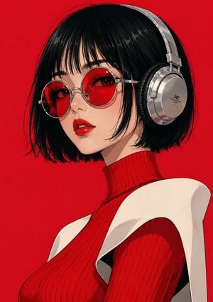 Retro Pop Art Anime Fashion Portrait