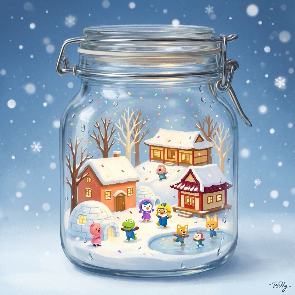 3D Miniature Snow Globe of Pororo