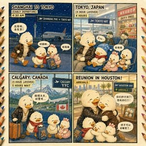 Duck Family Travel Comic