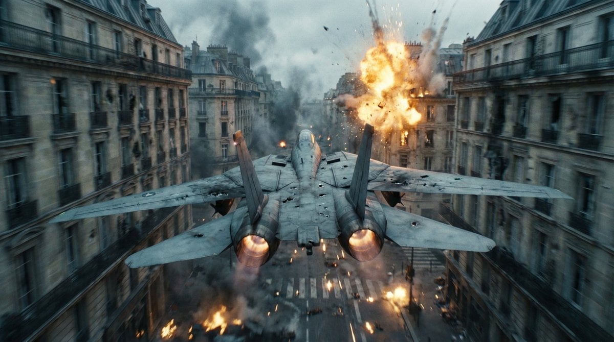Cinematic WWII Aerial Combat Scene