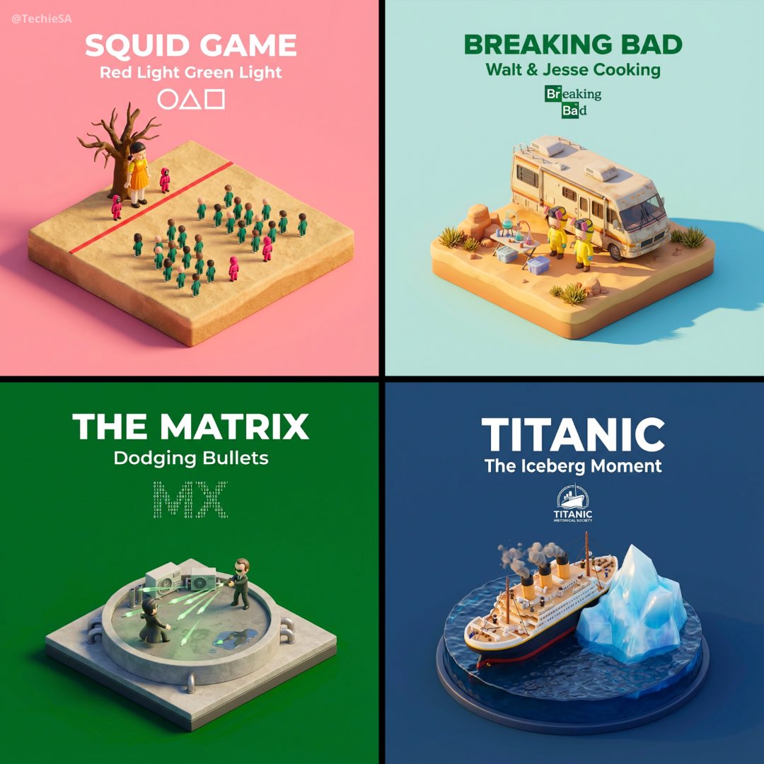 Clear, 45 top-down isometric miniature 3D cartoon scene of the iconic