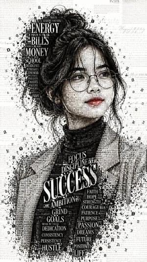 Typographic Fashion Portrait