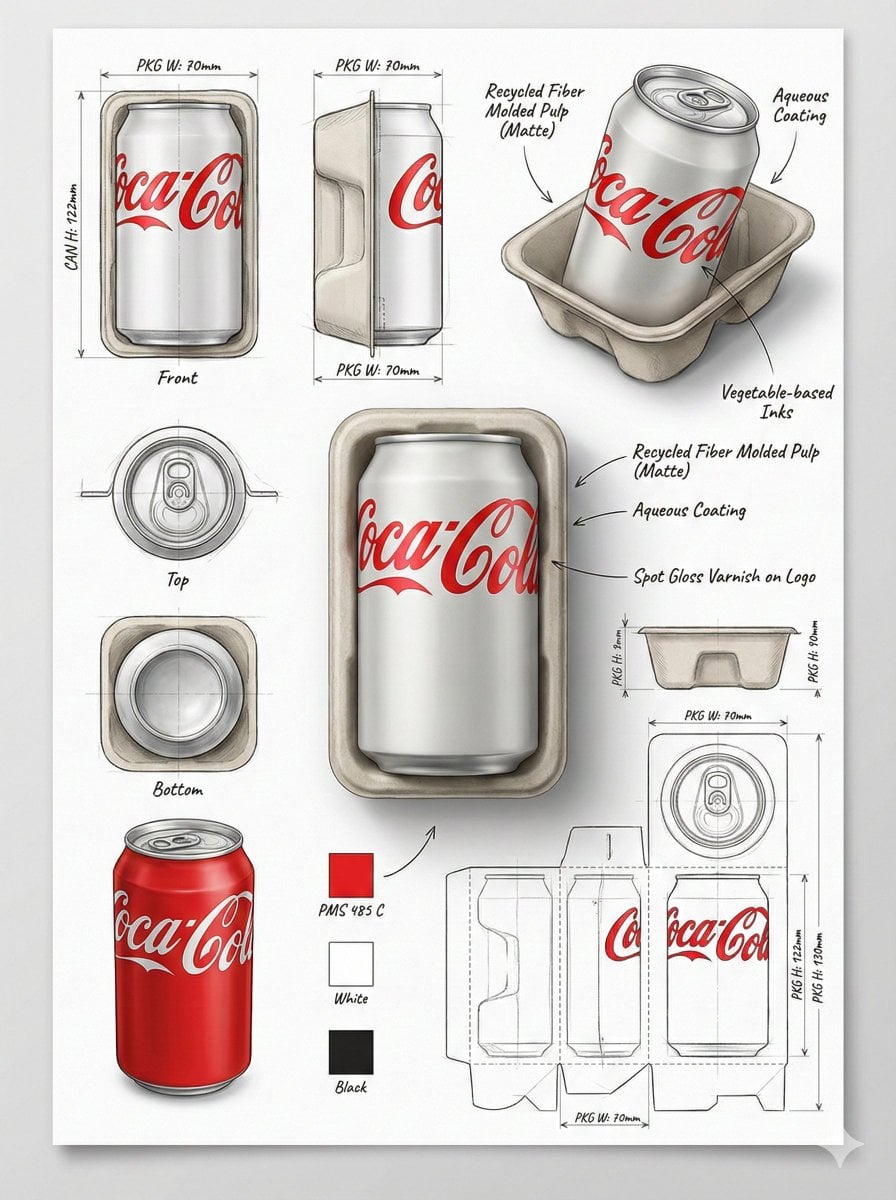 Using the attached image, create a professional industrial packaging