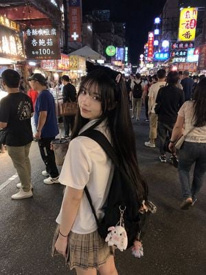 Asian Night Market Candid Snap
