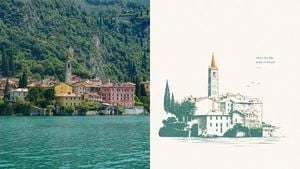 Lake Como Two-Color Print Diptych