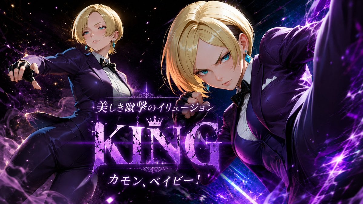 Purple Anime Fighter King Poster