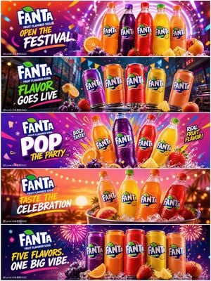 Five-Panel Beverage Marketing Campaign