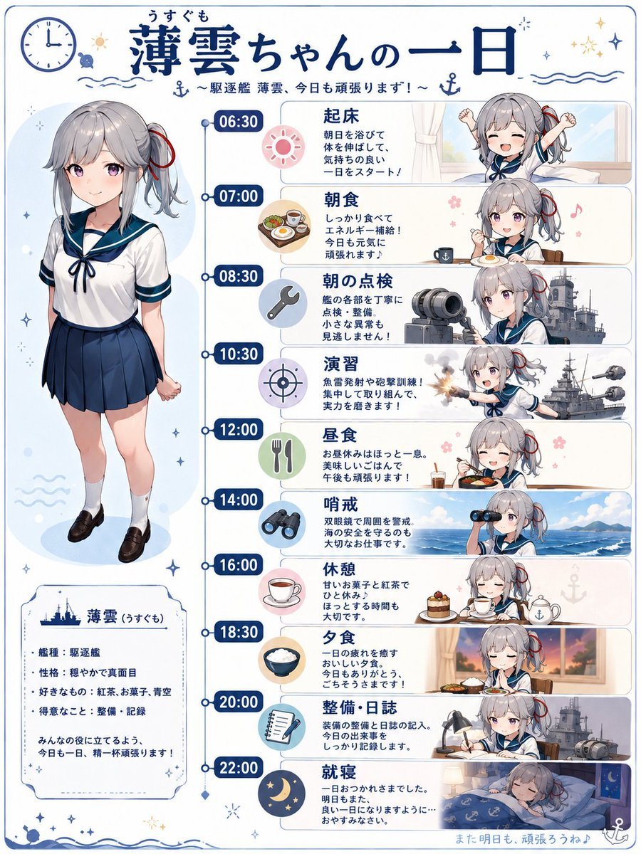Ship Girl Daily Schedule Poster
