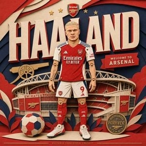 Layered Paper-Cut Athlete Poster