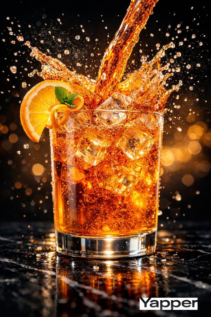 High-Speed Cinematic Luxury Cold Drink Photography Prompt (Cola Splash)