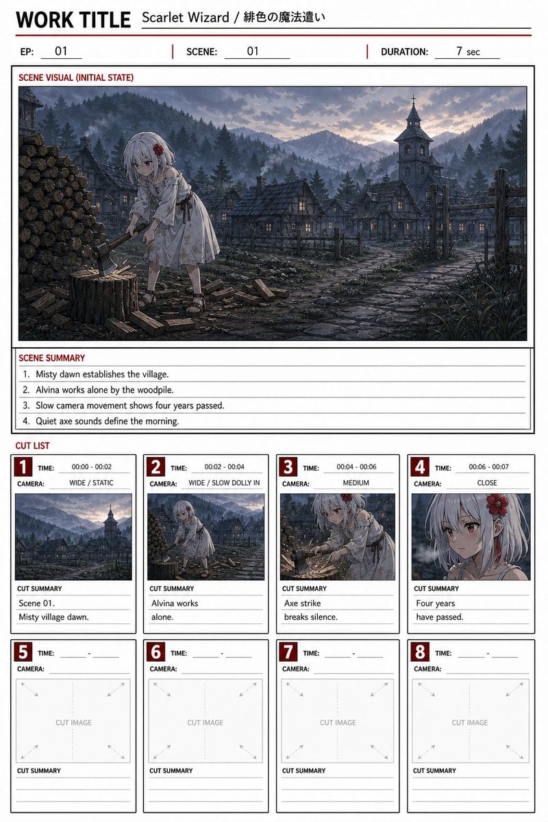 Anime Storyboard Sheet