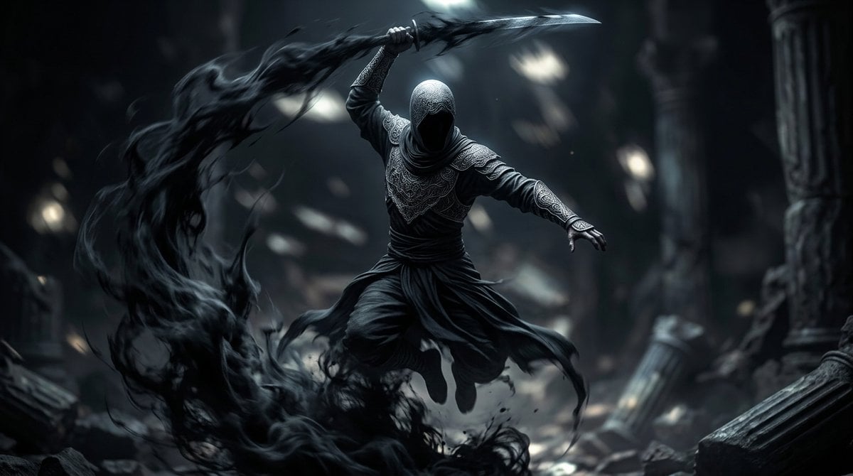 Shadow Assassin in Ruined Temple