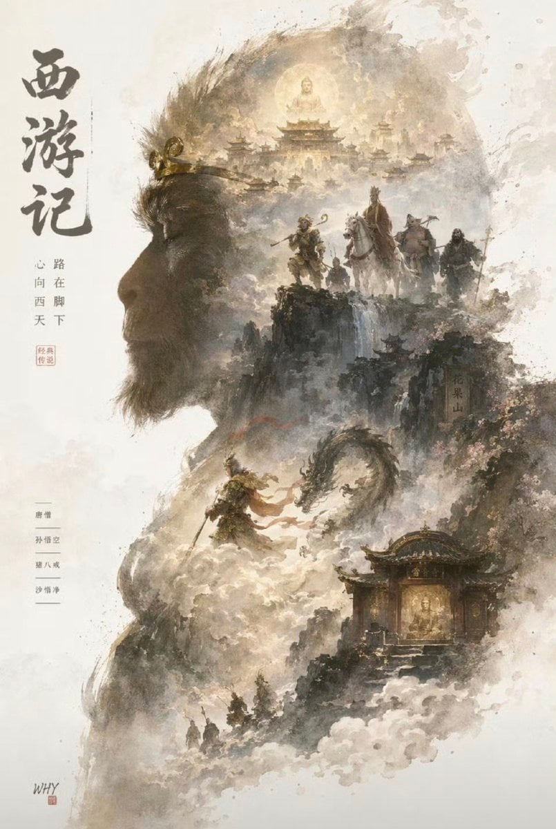 Journey to the West Ink Poster